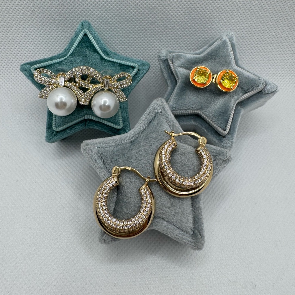 Mixed Never Worn Gold Tone Earrings